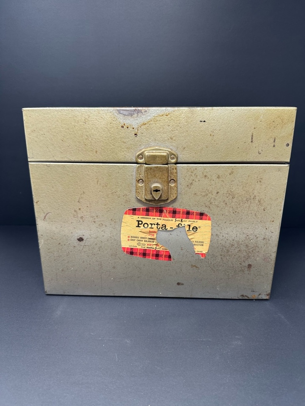 Vintage Hamilton Skotch Corp Porta File Gray Metal Storage Box No Key A3